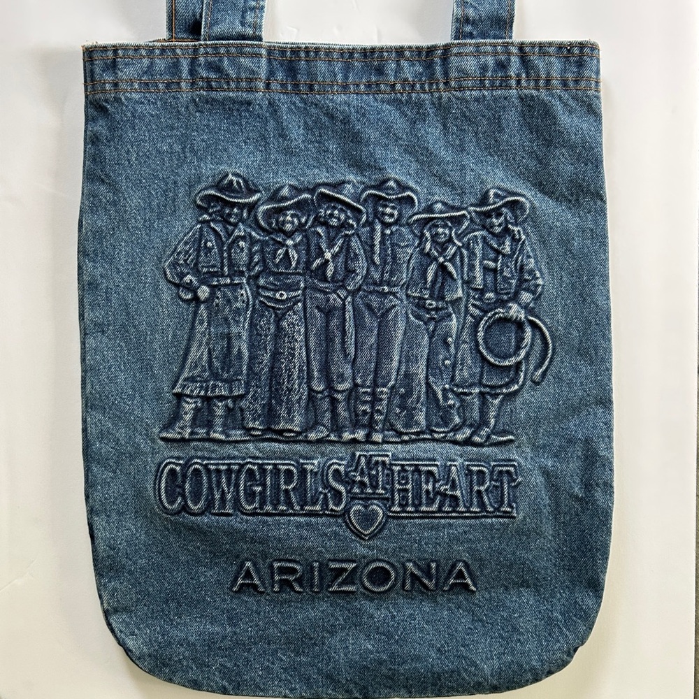 Vintage Fun Funky Blue Denim Tote Bag